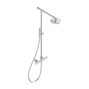 Colonna doccia termostatica con deviatore rotativo in acciaio inox 316L