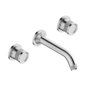 Miscelatore lavabo incasso 3 fori con bocca da 16cm acciaio inox 316L T84103S