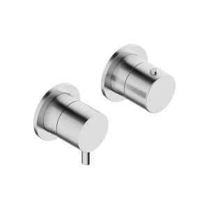 Miscelatore termostatico incasso 2 Ø45mm in acciaio inox satinato T59406S