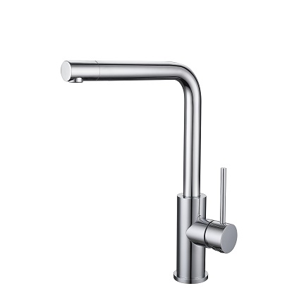 Miscelatore slim per lavello cucina in acciaio inox